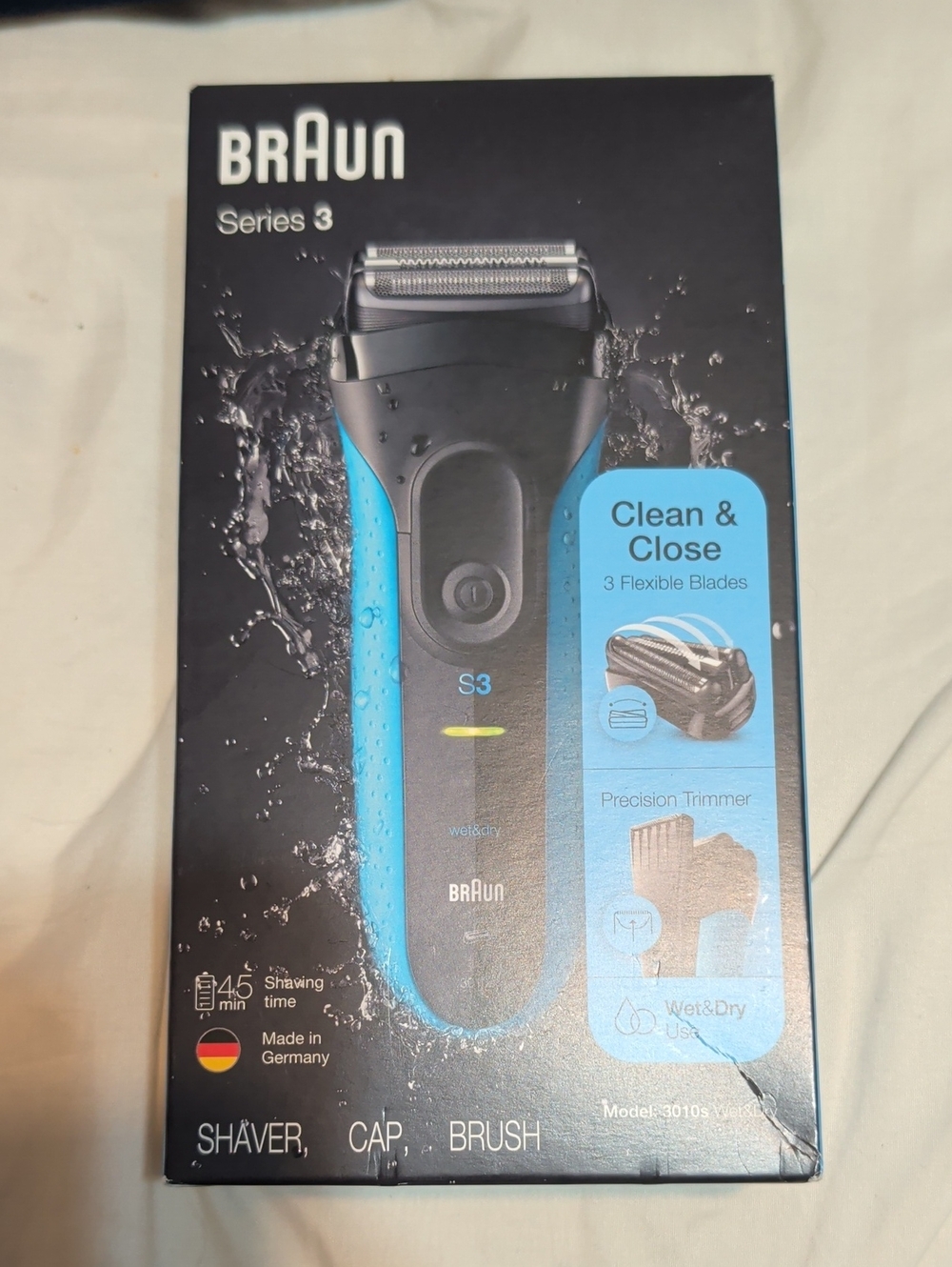 Braun Series 3 S3 Electric Shaver - Blue/Black